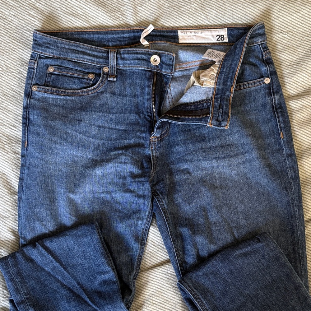 Rag & Bone Cate Mid-Rise Skinny Dark Wash Denim Jeans